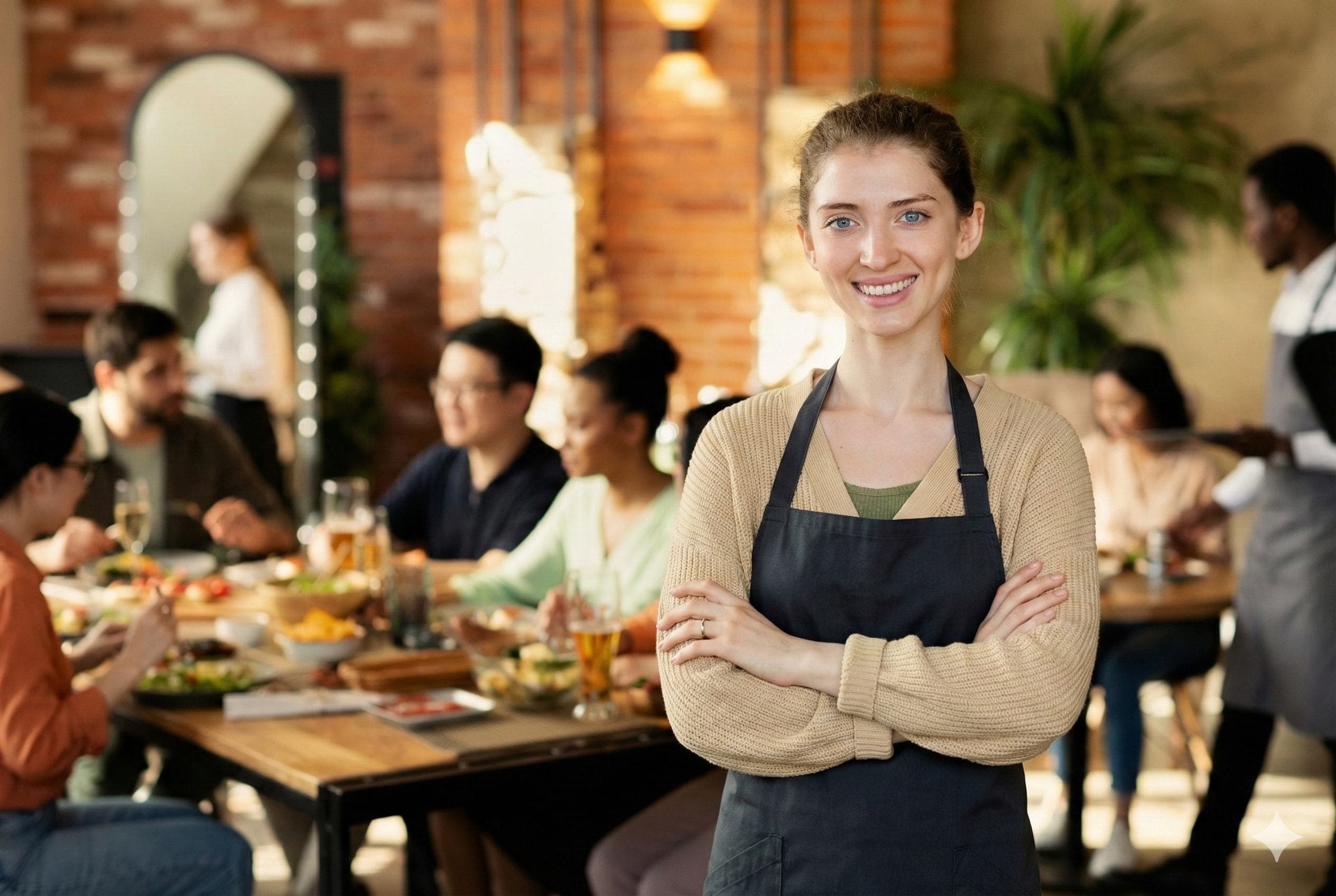Restaurant owner reviewing customer feedback